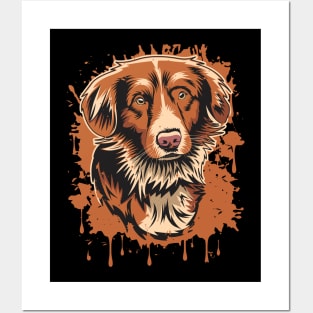 Nova Scotia Duck Tolling Retriever Toller Splatter Artwork Posters and Art